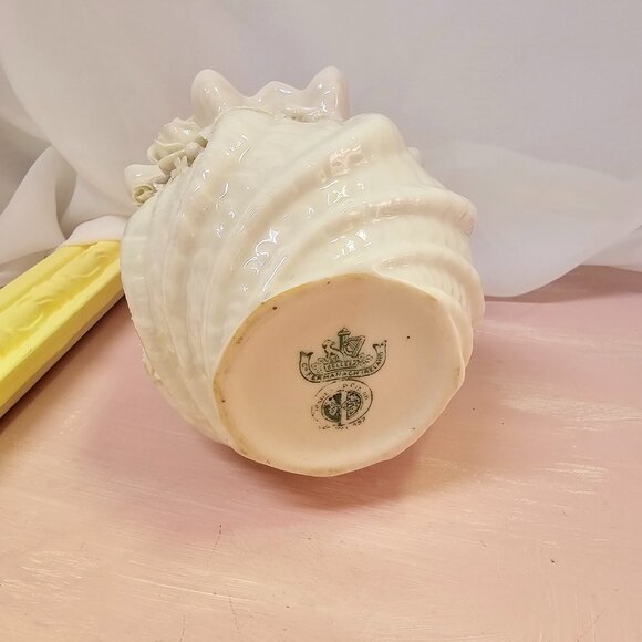 Belleek Porcelain, Parisian Rose Bowl, Vase, Vintage, 1955-65 - Picture 4 of 6